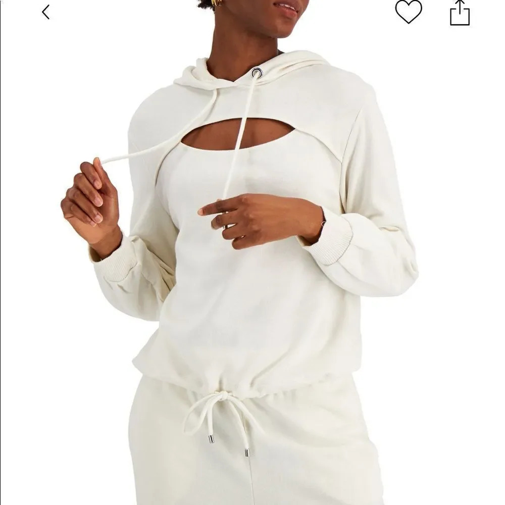 Hoodie with cutout front